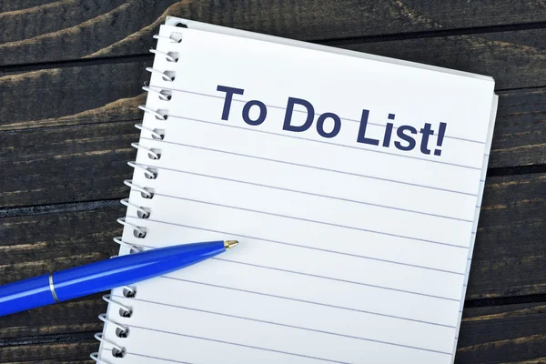 To Do List tekst in Kladblok — Stockfoto