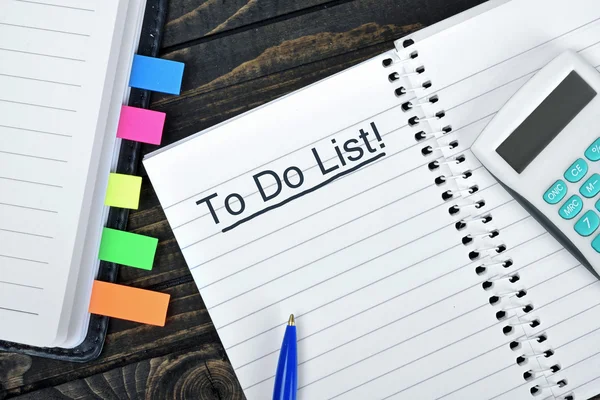 To do list text on notepad — Stock Photo, Image