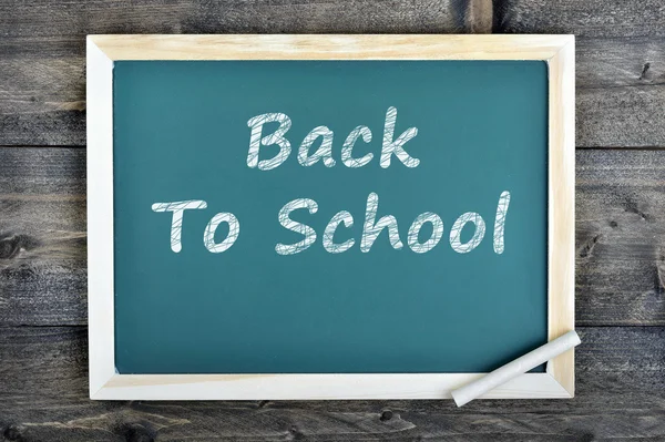 Back to School text on school board — Stock Photo, Image