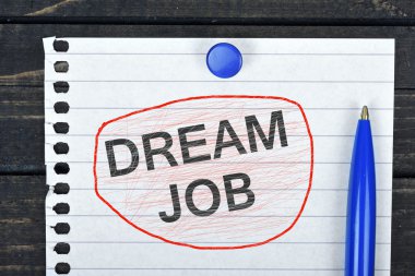 Rüya iş metin sayfa ve kalem