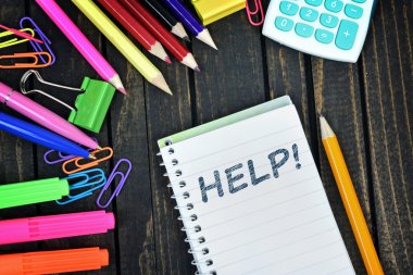 Not defteri ve office araçları üzerinde metin