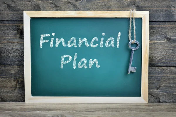 Finansiella Plan text på skolans styrelse — Stockfoto