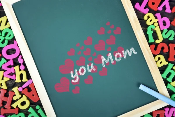 Love mom text on school board — Stock Photo, Image