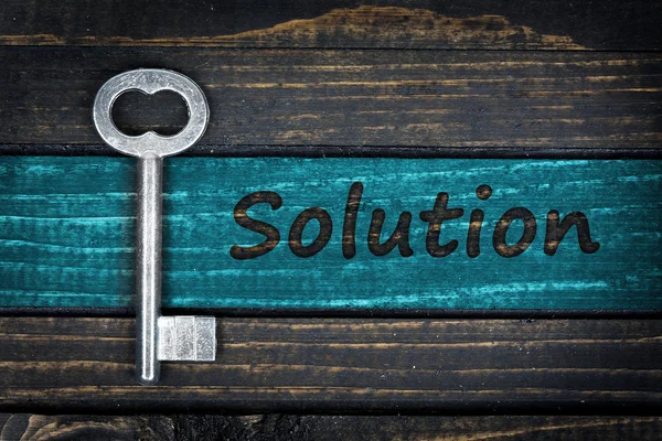 Solution word and old key — Stock Photo, Image