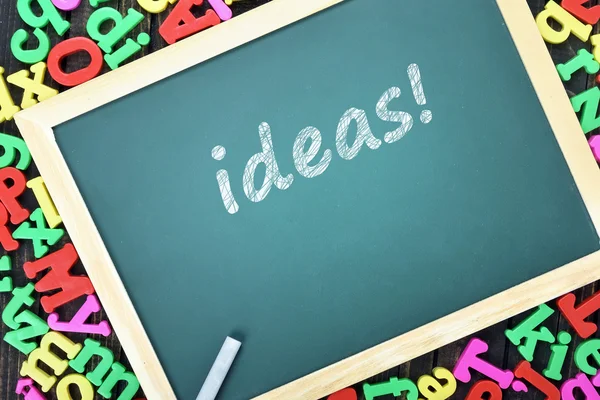 Ideas text on school board — Stock Photo, Image