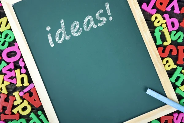 Ideas text on school board — Stock Photo, Image