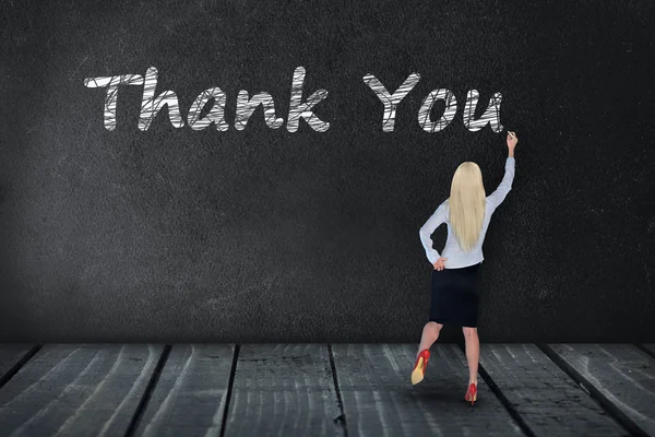 Thank You text on black board — Stock Photo, Image