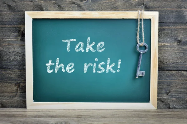 Take the risk text on school board — Stock Photo, Image