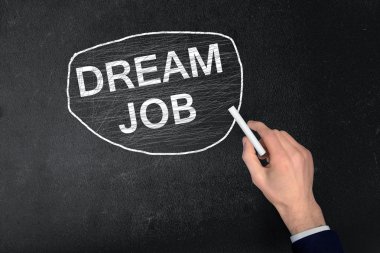 Rüya iş metin kara tahta üzerinde