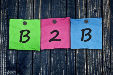 B2b ileti yazı üzerine ahşap duvar