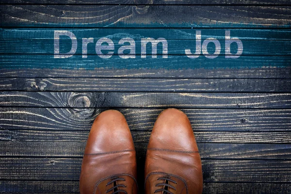 Dream Job üzenetet és üzleti cipők — Stock Fotó