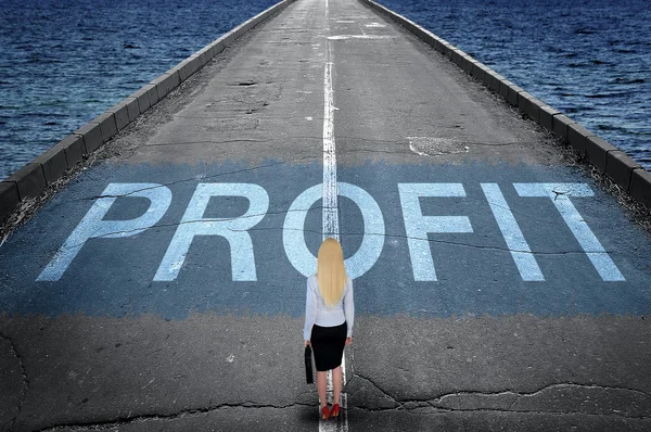 Profit message on road — Stock Photo, Image