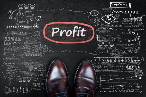 Profit Wort und Business Schuhe — Stockfoto