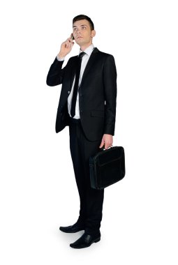 İş adamı aramak için telefon