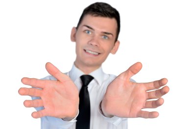 Adam açık eller iş