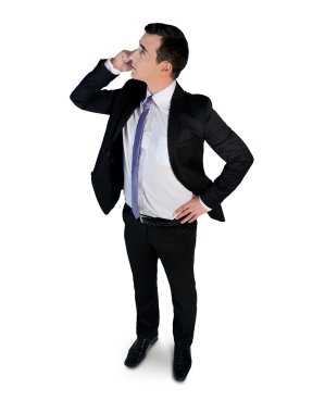 İş adamı konuşmak telefon