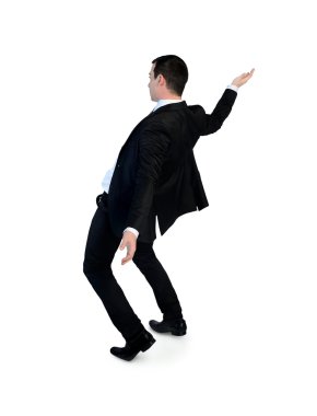 İş adamı birden kenara çekilip kurtulmak bir şey