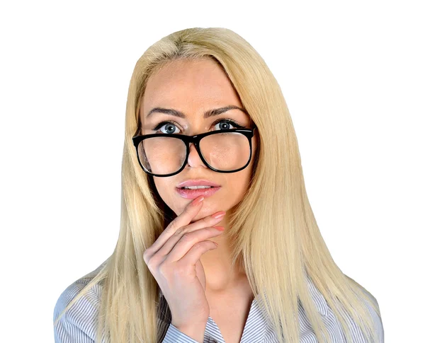 Mujer con gafas graduadas — Foto de Stock