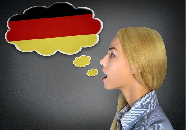 German learning woman — Stock Photo, Image