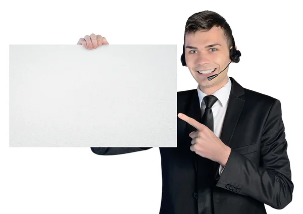 Callcenter-Mann — Stockfoto