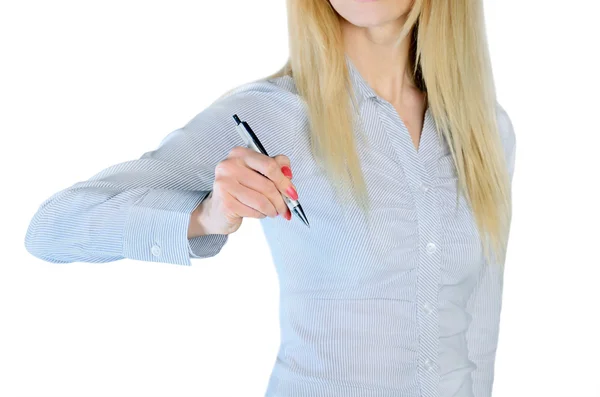 Woman writing something — Stock Photo, Image