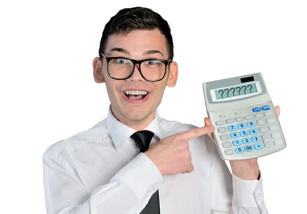 Hombre con calculadora — Foto de Stock