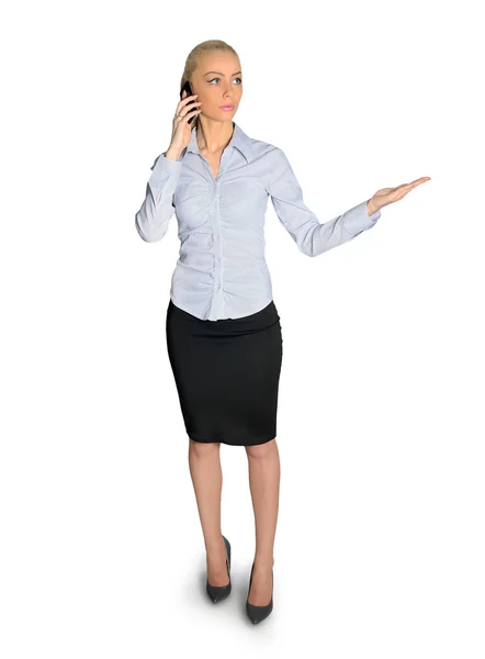 Business woman talking phone — Stock Photo, Image