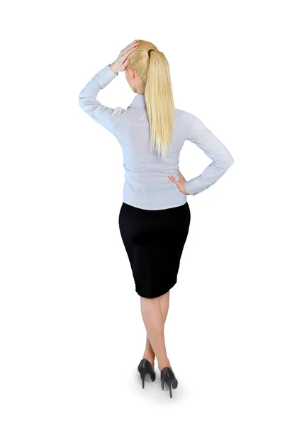 Business woman back thinking — Stock Photo, Image