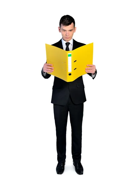 Business man with file — Stock Photo, Image