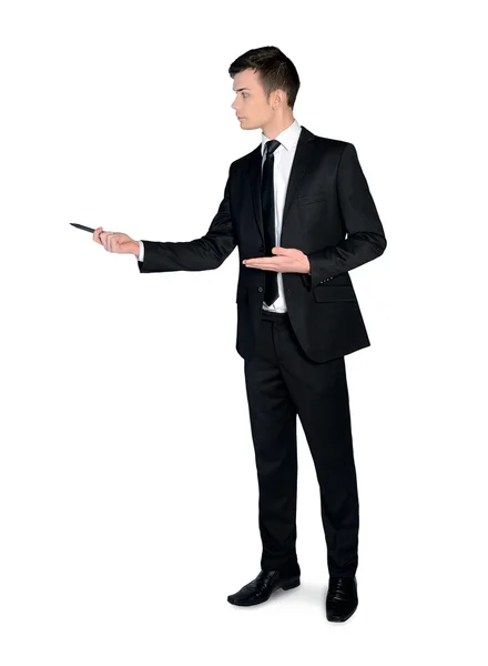 Business man presenting something — Stock Photo, Image