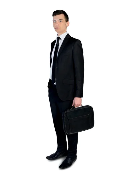Biznes człowiek stojący poważne — Zdjęcie stockowe
