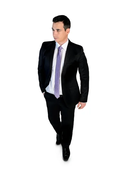 Business man walk looking side — Stock Photo, Image