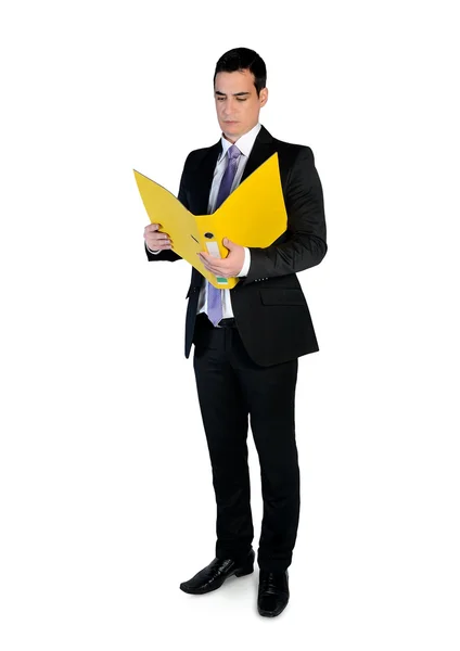 Business man reading file — Stock Photo, Image