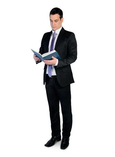 Biznes człowiek czytanie książki — Zdjęcie stockowe