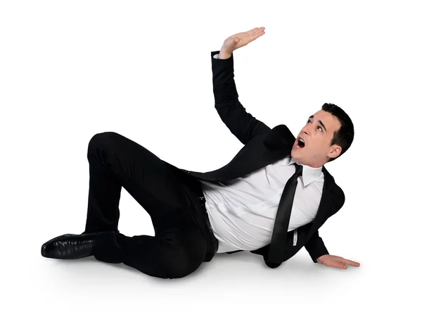 Business man dodge something — Stock Photo, Image