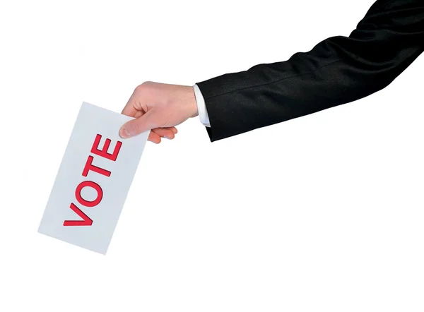 Business man hand vote — Stock Photo, Image