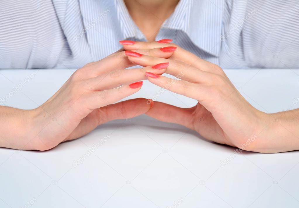 Woman hands protect something