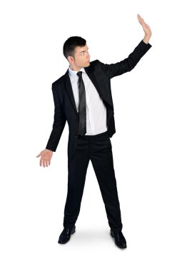 İş adamı bir şey itmek