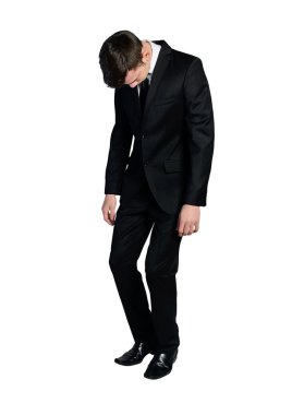 Business man hook on something