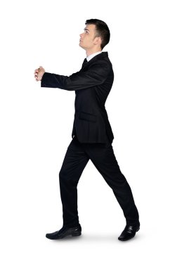 Business man embrace something