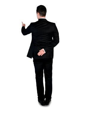 Business man point something