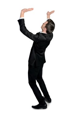 iş adamı bir şey kaldırma