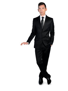 bir şeyler sunan iş adamı