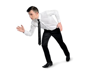 Business man  start running position