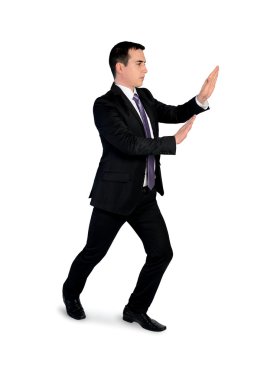 İş adamı bir şey itmek