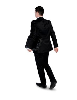 Business man walk back