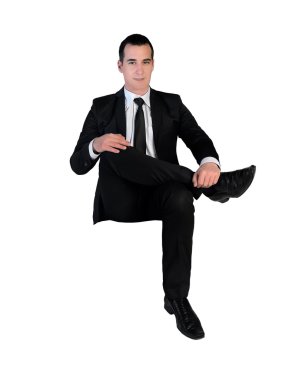 Business man happy looking camera