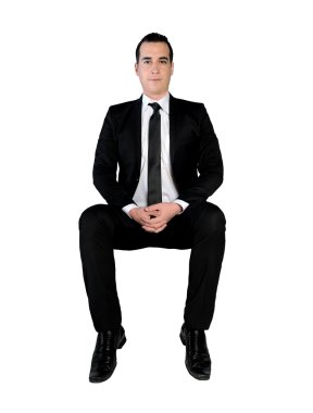 Business man happy looking camera