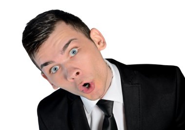 Business man amazed face