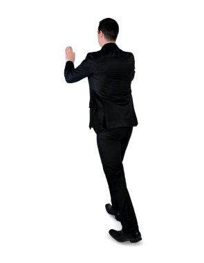 İş adamı bir şey itmek